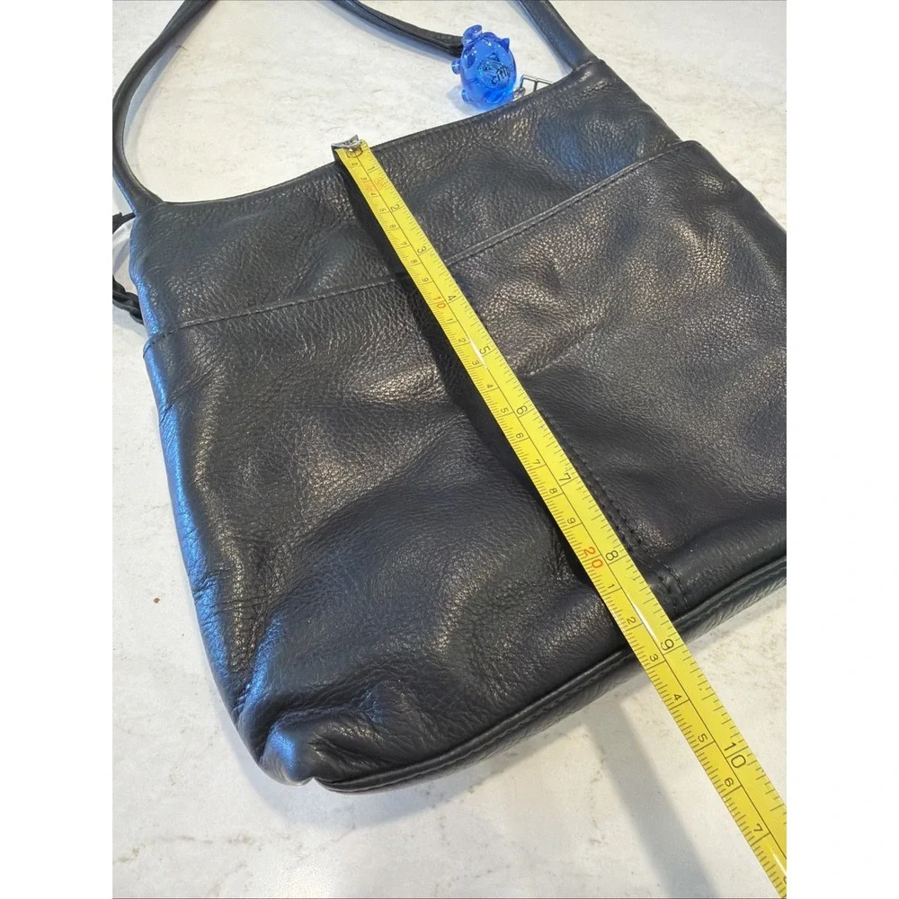 Vintage Sven Berkeley USA Black Pebbled Leather Zipper Crossbody Handbag EUC